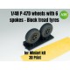 1/48 P-47D Wheels with 6 Spokes - Block Tread Tyres & Masks for MiniArt