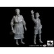 1/48 Grandmother and Grandson WWII era (2 figures)