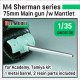 1/35 US M4 Sherman 75mm M3 Metal Barrel w/Matlet set for Tamiya/Academy kit