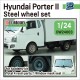 1/24 Modern Hyundai Porter II Steel Wheel set for Academy kits