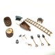 1/72 Miniature Farm Tools: Wooden Wheelbarrow, Tree Stump, Anvil, Grinder, Oil Lamp more