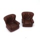 1/72 Miniature Furniture Armchairs Type 1: Classic Wing Chairs (2pcs)