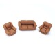 1/72 Three Piece Type 2 Leather 2-seater Couch & 2 Armchairs