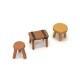 1/72 Miniature Furniture Assorted Low Stools (3pcs)
