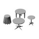 1/72 Miniature Furniture Assorted Round Tables (4pcs)