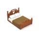 1/72 Miniature Furniture Wooden Double Bed Type 5