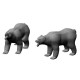1/72 Miniature Animals - Roaring Bears (2pcs)