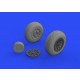 1/48 North American P-51D Mustang Wheels Pointed Cross Tread Set for Eduard kits