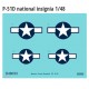 1/48 North American P-51D Mustang National Insignia Decals for Eduard kits