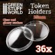 Token Holders (each up to 3mm thick and 25mm in diameter, 36pcs)