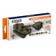 Lacquer Paint Set - US Army Vehicles mid-1970s - mid-1980s (MERDC Camouflage) (17ml x 8)