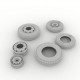 1/35 Dismissed Wheels Rims & Tyres (6pcs)