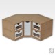 Corner Drawers Module (Dimensions: 30cm x 30cm x 15 cm)