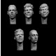 1/35 5x Heads in Caucasian Features with Varied Haircuts and Expressions