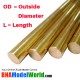 Round Brass Rod - OD: 2.06mm, L: 304.8mm (3pcs)