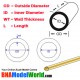 Round Brass Tube - OD: 2mm, L: 300mm, WT: 0.45mm (4pcs)