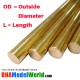 Round Brass Rod - OD: 0.5mm, L: 300mm (5pcs)