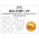 1/48 Mikoyan-Gurevich MiG-21MF/PF Masking for Academy #2166/71/12224/311/Italeri #2715