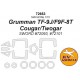 1/72 Grumman TF-9J/F9F-8T Cougar/Twogar Masking w/Wheels Masks for Sword #72093 #72101
