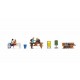 HO Scale People on Benches (5 figures w/accessories)