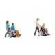HO Scale Wheelchair Drivers (4 coloured figures with accessories)