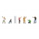 HO Scale Graffiti Sprayers (6 coloured figures with accessories)