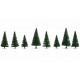HO, TT, N, Z Scale Fir Trees (8pcs, approx. 8 - 10 cm high)