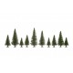 HO, TT Scale Fir Trees w/Planting Pin (25pcs, 5 - 14cm)
