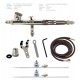 Double Action Internal Mix Gravity Feed Airbrush w/0.25, 0.38 &amp; 0.66mm Heads 