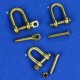 Brass Shackles (4pcs, Type:A, H: 15.0mm, D: 11.0mm, R: 2.3mm) for military vehicles