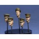 1/35 Heads with Peaked Caps (5 heads)