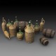 1/35 Wicker Bottles Demijohn Glass & Small Barrels (Resin)