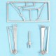1/32 L-19/0-1 Bird Dog Landing Gear & Engine Supports for Roden kits (white metal)
