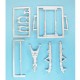 1/48 Mirage III/V Landing Gear for Kinetic/Wingman kits (white metal)