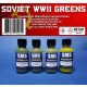 Acrylic Lacquer Paint Set - WWII Soviet Green Colour (4x 30ml)