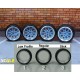 1/24 19&quot; Fifteen 52 Outlaw001 Wheel Rings, Inserts &amp; Tyres (4 Rings+4 Inserts+4 Tyres)