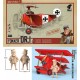 Fokker Dr.I Q Plane & Red Baron (cartoon figure size: 70mm x 35mm)
