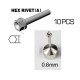 0.6mm Hex Rivet (A) Silvery
