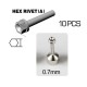 0.7mm Hex Rivet (A) Silvery