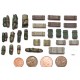 1/56 (28mm Scale) Wargame Stowage Set - Tents, Tarps & Crates #2 (27pcs)