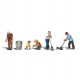 HO Scale Lawn Workers (5 figures w/acc)