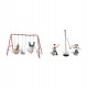 HO Scale Playground Fun (4 kids, tetherball, swing)