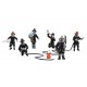 HO Scale Rescue Firefighters (6 figures, 3 attached hoses,1 fire hydrant)