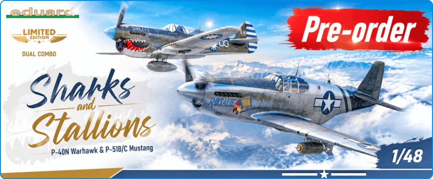 Eduard 11200 1/48 P-40N Warhawk P-51B/C Mustang ''Sharks and Stallions'' Dual Combo