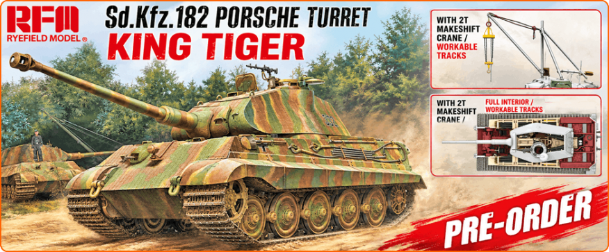 1/35 Sd.Kfz.182 King Tiger Porsche Turret with 2T Makeshift Crane