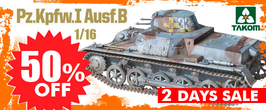 Flash Sale: 50% off on Takom #1010 1/16 PzKpfw.I Ausf.B Light Tank